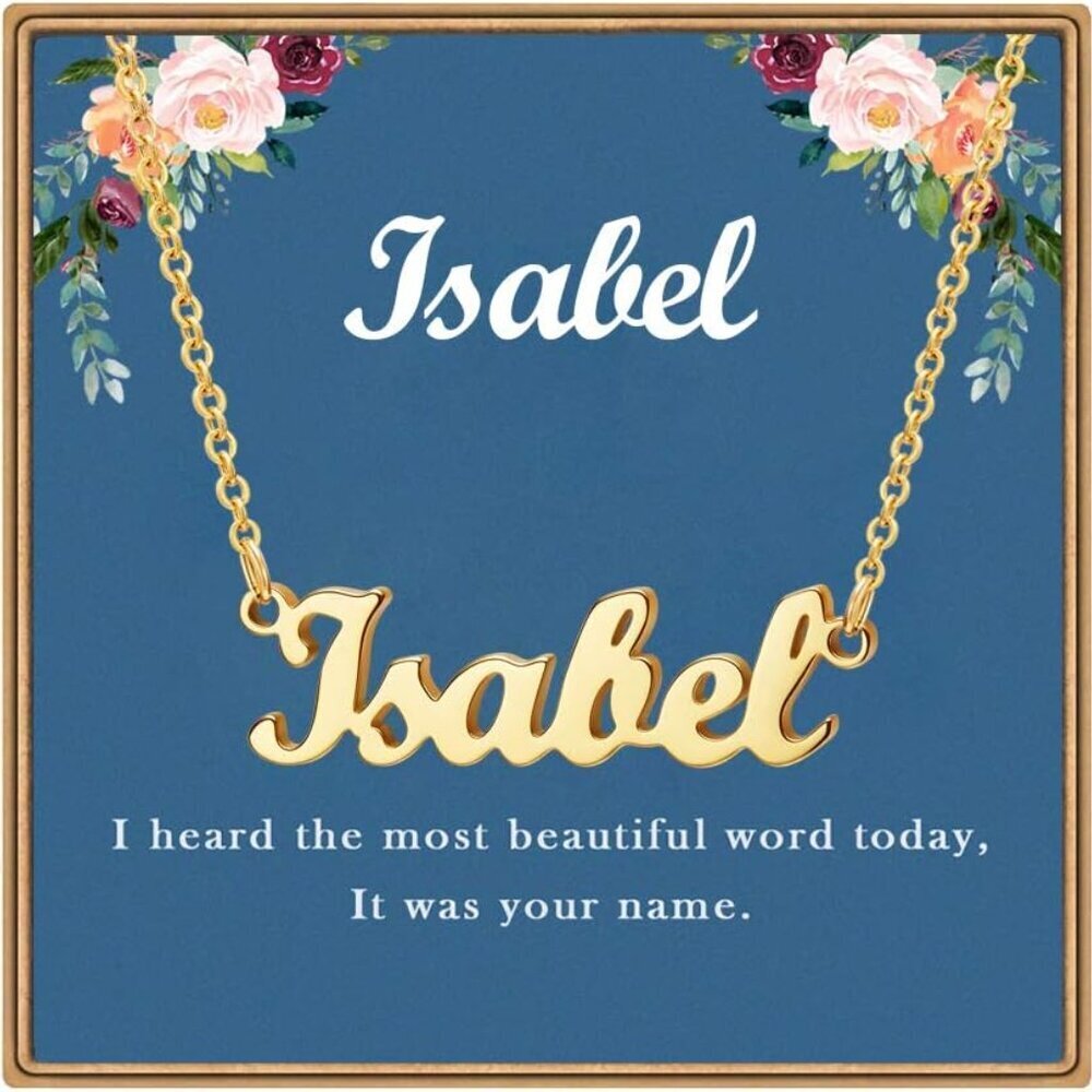 Mother's Day Gifts Custom Name Necklace, Personalized Name Plate Pendant Necklac